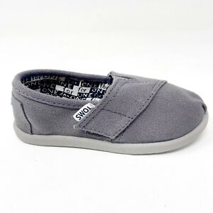 Toms Classics Ash Tiny Toddler Slip On Casual Canvas Flat Shoes