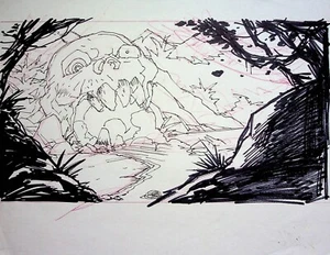 KARL ALTSTAETTER Signed Hand Drawn Comic Book Character Layout Art 8.5 x 11 - Picture 1 of 2