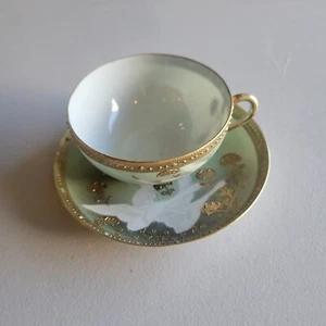 Nippon Cup And Saucer SWANS AQUA Nice - Picture 1 of 4