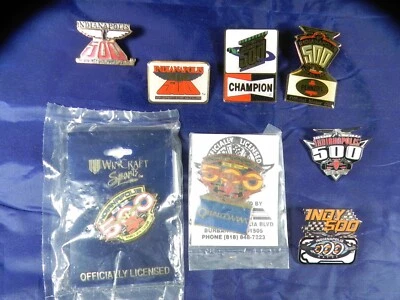 Lot of 8 Indy 500 Hat Lapel Race & Sponsor Pins 1992 1996-2000 Champion Pennzoil - Image 1 of 4