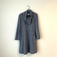 plaid trim cowl neck tunic sweatshirt dress