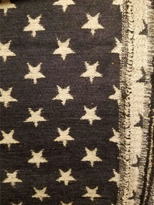 Tapiz chenilla estampado estrellas blanco marino tapicería tela material por yarda Foto 1 de 2