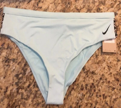 $44 NUEVO Nike Cintura Alta Logo Lados Enjaulados Bikini Pantalones de Natación Verde Azulado Talla XXLarge Foto 1 de 4