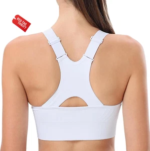 Sports Bra, Workout Tops for Women, Medium Impact Strappy Padded Sports Bras - Picture 1 of 13