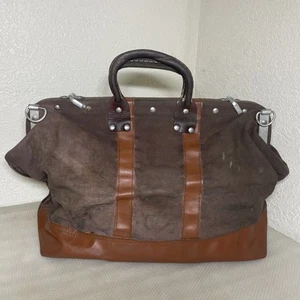 Vintage Telephone Lineman Leather & Canvas Tool Bag Utility Klein Buhrke Bag *** - Imagen 1 de 24