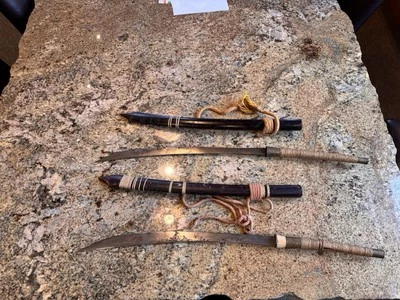 Antique DHA Burmese sword With etched blade 30.5” And Sheath - Image 1 of 4