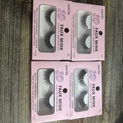 Santee 3D Faux Mink  Multi -Dimensional Lashes #110#107#106#105/ Lot Of 4 Pack - Image 1 of 2