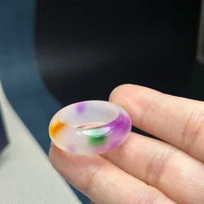 Certified Natural Myanmar Perfect Ice Pink&Green Jade Jadeite Pendant & Ring - Image 1 of 4