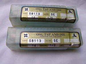 2 New Sealed OSG 58113 SE End Mills 14 Dia. 1/2" Shank 4 flute NOS - Picture 1 of 6