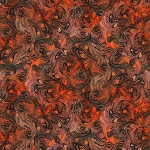Clothworks - Faboolous - Marbling - Orange, Fabric BTY - Picture 1 of 7