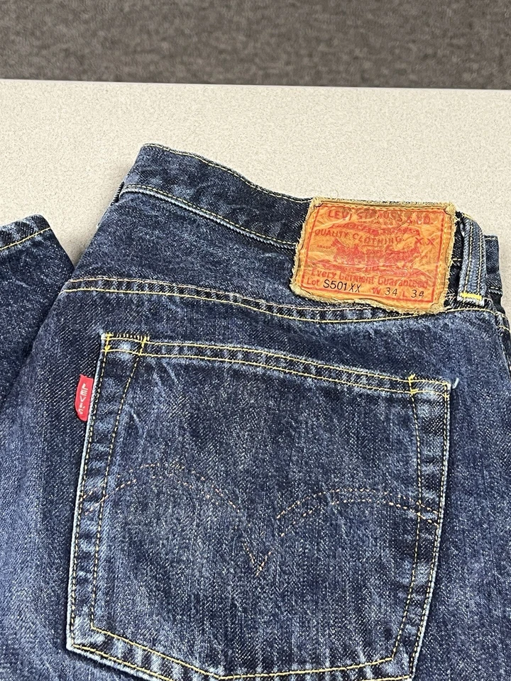 Jeans de mezclilla Levi's LVC 1955 501xx con ribete Redline 34x30 hechos en Japón Big E para hombre Foto 1 de 4