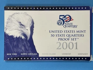 2001-S US Mint 50 State Quarters Proof Set - Original Box - COA - Picture 1 of 6