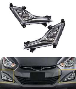 Fog Lamp Lights Set For Hyundai Elantra 2014 2015 2016 2017 Left & Right - Foto 1 di 20