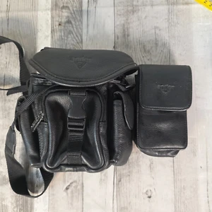 Par de estuches de cuero genuino retro vintage para cámara con astas - Imagen 1 de 8