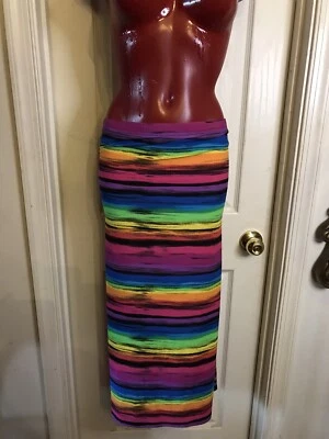 NUEVA COLECCIÓN ROUGE - MAXI FALDA ELÁSTICA A RAYAS - TALLA GRANDE 3X Foto 1 de 4