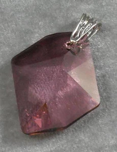 Avilagems Cosmic Swarovski Crystal Antique Pink .925 Sterling Silver Pendant - Picture 1 of 4