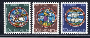 1968 Switzerland SC# B374-B377 - Stained Glass Windows-3 Different Stamps - M-NH - Picture 1 of 1