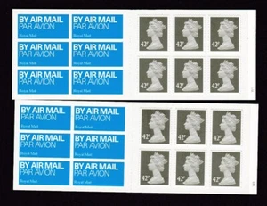 GB QE2 Barcode Booklet 6x42p Air Mail SGNA1+NA2 +cylinder with & without network - Picture 1 of 2