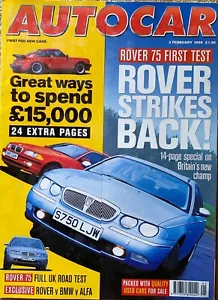 AUTOCAR MAGAZINE 03-FEB-99 - Rover 75, Alfa 156, BMW 323i E46, Mercedes C55 AMG - Picture 1 of 2