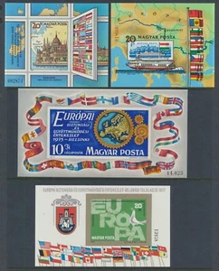 Ungarn 1975-81 4 IMPERF Blocks Europaflaggen NH - Bild 1 von 2