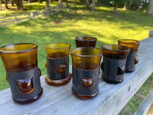6 AWESOME Vintage 1960's FELIPE DERFLINGHER Caged Mexican Shot Size Glasses - Picture 1 of 12