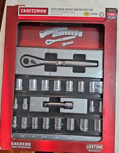 22 pc Drive Socket and Ratchet set CRAFTSMAN 999452 - Bild 1 von 2