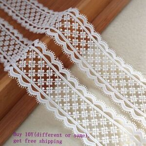 3.5" White and Ivory Rayon Guipure Venise Victorian Lace Trim By Yardage
