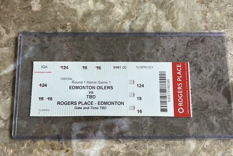 Mcdavid Draisaitl 1st NHL Playoff Game/Point Rogers Place Ticket Stub Oilers Cover
