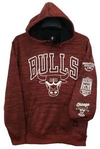NBA Chicago Bulls Hoodie Pullover Sweatshirt Red Black Basketball Mens Sz Medium - Picture 1 of 11