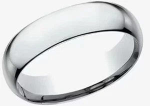 Herren 14k Weißgold 6mm leicht bequeme Passform Ehering Größe 11 - Bild 1 von 7