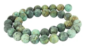 😏 Bolas mate turquesa africana 8 y 10 mm hebra de perlas de piedras preciosas 😉 - Imagen 1 de 1