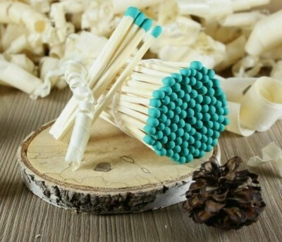 Barattolo candela punta turchese 100 pezzi festa matrimoni artigianato ricarica fiammiferi 3 pollici - Immagine 1 di 4