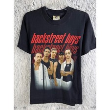 Vintage Backstreet Boys Shirt Adults Medium Black Graphic Band Concert 90s 2000s