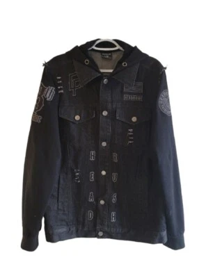 Chaqueta vaquera HEADRUSH NEGRA grande para hombre WRECKING CREW 2008 Headrush 13th Warrior Foto 1 de 4