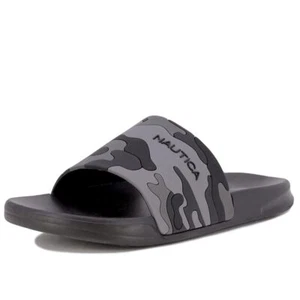 Nautica Men's Athletic Slide Comfort Sandal-Shower Slippers-Callo-Black Camo 10 - Picture 1 of 6