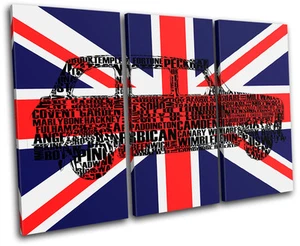 City London Union Jack Taxi City TREBLE CANVAS WALL ART Picture Print VA - Picture 1 of 1