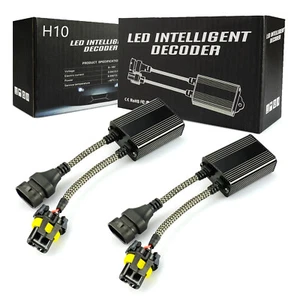 2x H10 9145 LED Plug-n-Play Canbus Decoder Anti-Flicker Resistor Relay Adapter - Picture 1 of 6