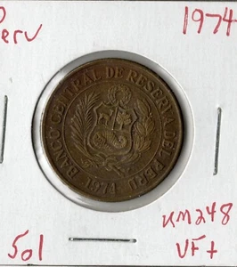 Moneda Perú 1 Sol 1974 KM248 - Imagen 1 de 1