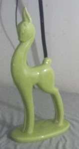 Vintage Art Deco Hirsch/Rehkitz Figur grün Keramik Mid Century - Bild 1 von 7