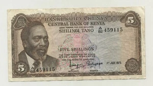 Kenia 5 chelines 1-7-1973 selección 6.d en muy buen estado + muy fino + billete - Imagen 1 de 2