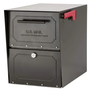 Post Mount Parcel Mailbox High Security Reinforced Lock Extra Large Steel - Picture 1 of 12