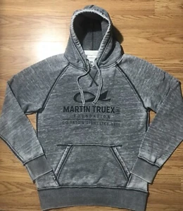 J. America Vintage Hoodie Sweatshirt M Acid Wash Gray Pullover Martin Truex Logo - Picture 1 of 12
