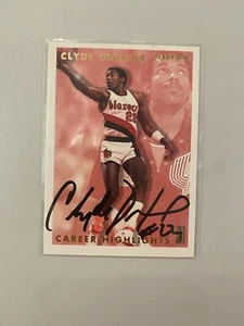 Clyde Drexler signed Fleer Card #2 JSA Cert Free Shipping - Picture 1 of 2