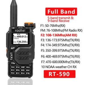 Radtel RT-590 pasmo powietrzne amatorskie radio szynkowe 50-600Mhz z kanałem NOAA AM Satcom - Zdjęcie 1 z 11