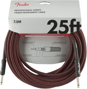 Genuine Fender Professional Series Guitar/Instrument Cable - RED TWEED - 25' ft - Picture 1 of 3