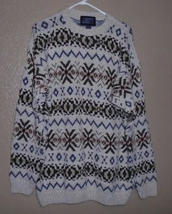 LIBERTY Fair Isle Knit Sweater Men's LARGE USA Made NWT NEW Vintage - Picture 1 of 10
