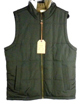 Chaleco acolchado con capucha verde colofonia resistente a la intemperie para hombre talla M Foto 1 de 4