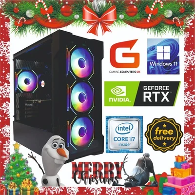 REDUCED TO CLEAR GAMING PC I7 6th 32GB 1TB+480 SSD RTX6GB 3050 W11 FREE DELIVERY - Image 1 of 4