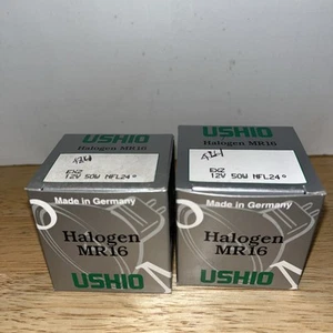 (2) USHIO Light Bulb EXZ/FG/ULTRA 18,000 Hour 12V 50W NFL24 Degree MR16 - Picture 1 of 2