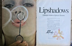 1968 Faberge Lipshadows Lippenstift Kosmetik Lippen Blasen Blasen Vintage Werbung - Bild 1 von 1